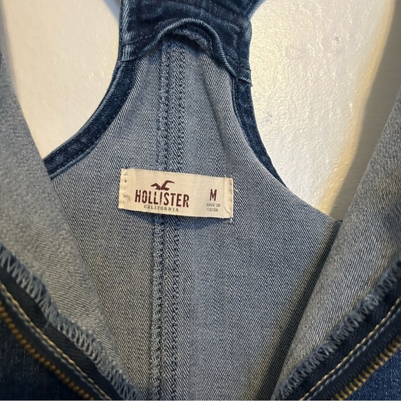 Hollister Denim Dark Wash Dress with Full Front Zipper Closure and Pockets - Picture 4 of 4